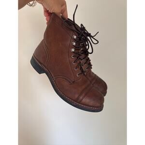 Red Wing Women's Iron Ranger Leather Lace-Up Ankle Boots - Brown, US 8.5